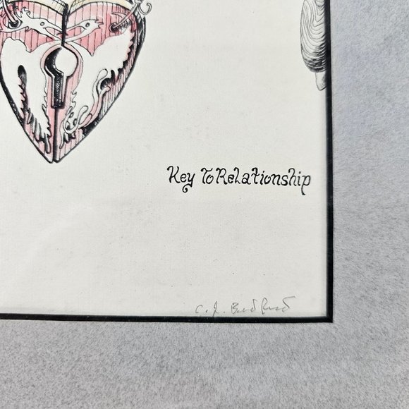 C. J. Bradford Signed Art Print Key To Relationship Framed Matted - Picture 3 of 8